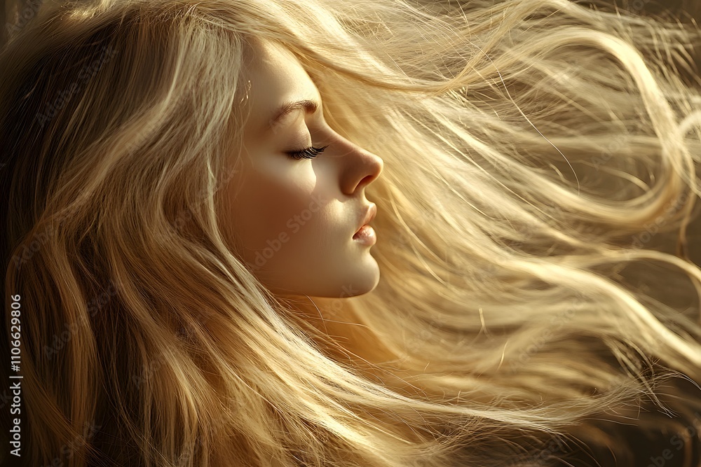 Hair style, color, shampoo model, Generative AI Hair style, color, shampoo model, Generative AI