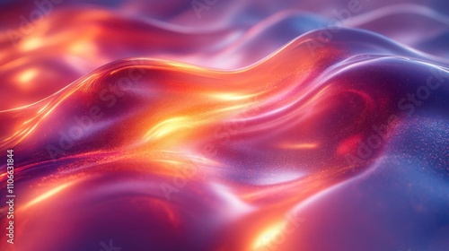 Wallpaper Mural A vibrant, abstract image showcasing glowing, wavy patterns in hues of purple and orange, evoking a sense of fluidity and movement. Torontodigital.ca