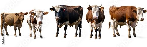 Cute Cow PNG Collection Ideal for Agricultural Graphics, Children's Books, and Creative Projects photo