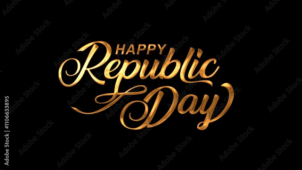 Happy Republic Day lettering text animation, suitable for social media posts, banners, and festive designs. Happy Republic Day lettering text animation, suitable for social media posts, banners, and festive designs.