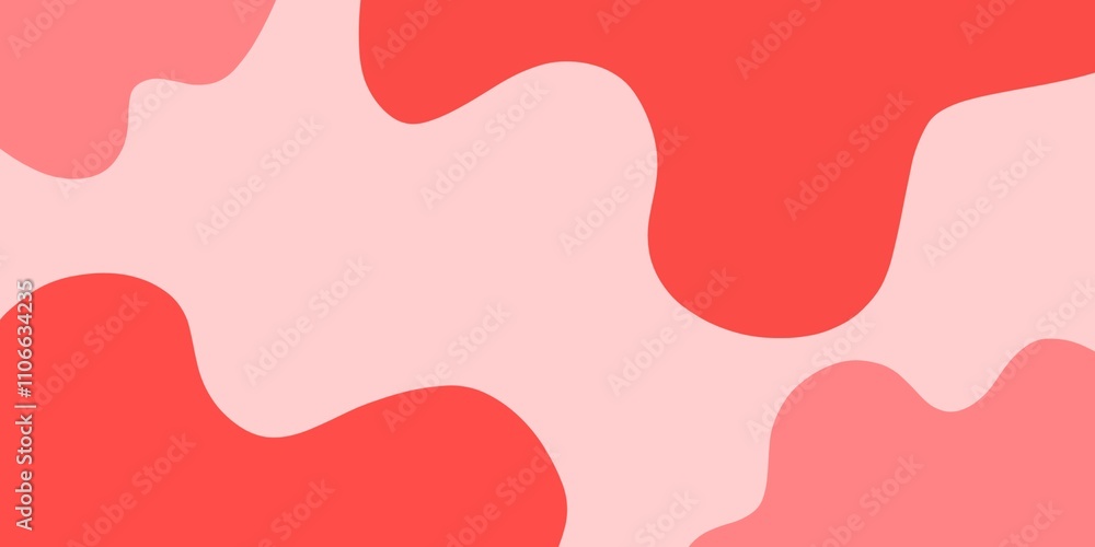 A pastel abstract background with flowing red shapes on a light pink background A pastel abstract background with flowing red shapes on a light pink background