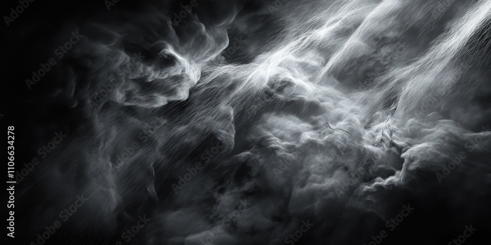 Abstract depiction of swirling clouds and mist in monochrome tones. Abstract depiction of swirling clouds and mist in monochrome tones.