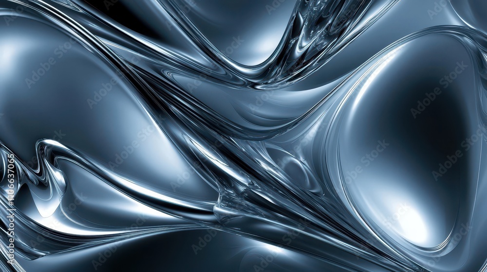 Obraz premium Abstract Metallic Liquid Flowing Design