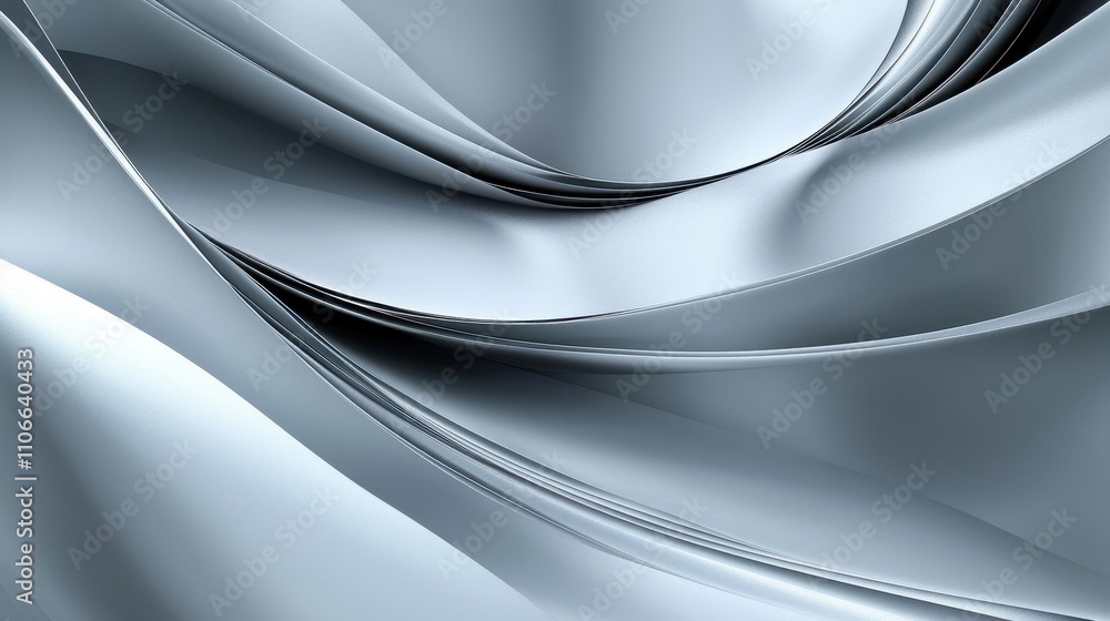 Obraz premium Abstract Silver Curving Layers Design
