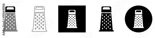 Box grater or manual shredder, slicer stainless vector pictogram sign icon symbol ui and ux design, glyphs and stroke line	
