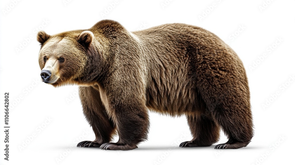 Obraz premium Artistic representation of a brown bear showcasing its natural majesty.