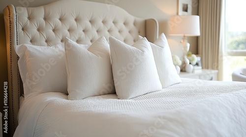 Interior designer styling a luxurious bedroom