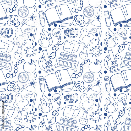 seamless pattern with icons and background
