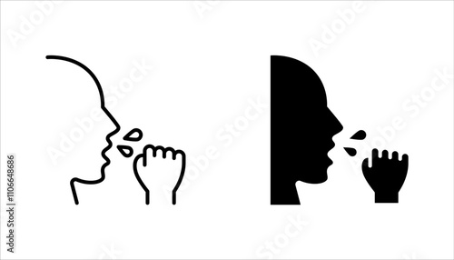 Influenza. Flu Symptoms, Disease, sickness, linear style icons set. vector illustration on white background