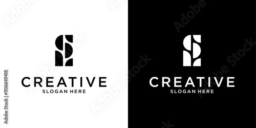 SL or LS initial letter logo design vector template