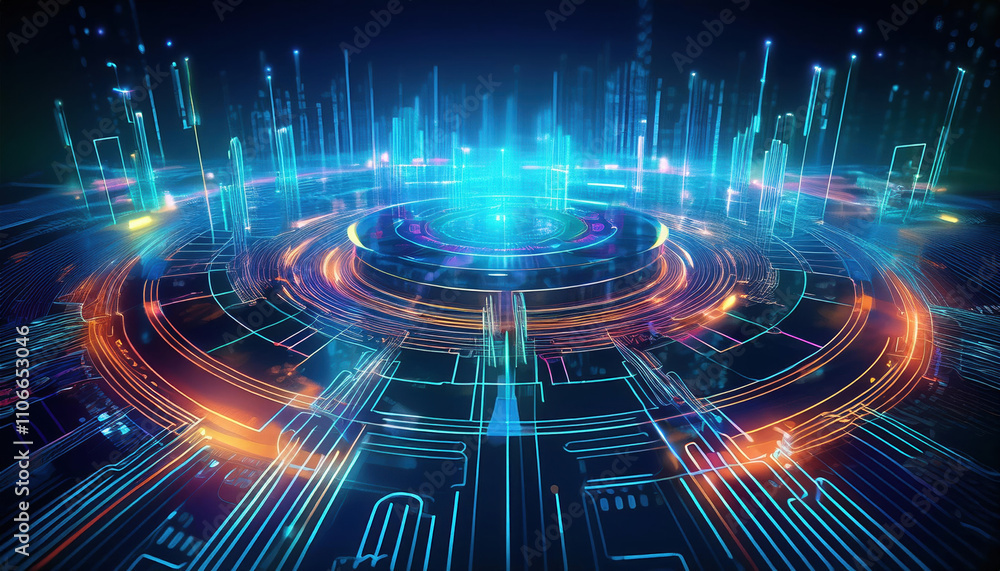Dynamic cyber visual with advanced financial security layers and holographic mapping. This represents future of cryptocurrency technology and its intricate design Dynamic cyber visual with advanced financial security layers and holographic mapping. This represents future of cryptocurrency technology and its intricate design