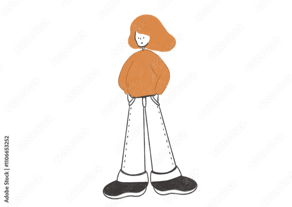 Fototapeta premium ポケットに手をいれている人 Standing with hands in pockets