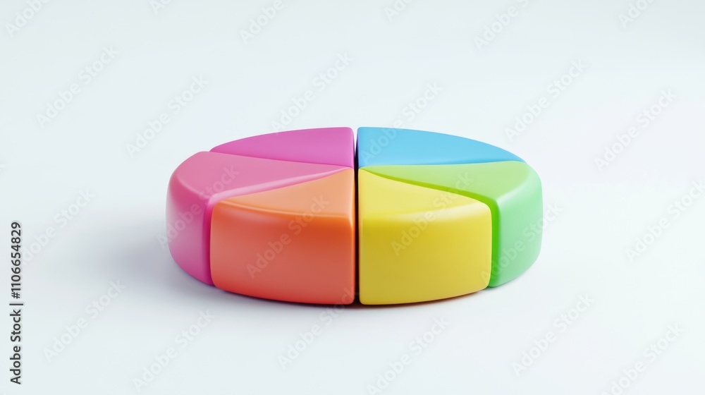 Fototapeta premium Colorful Pie Chart Model for Educational and Creative Purposes