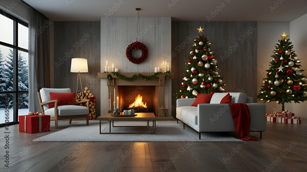christmas tree with fireplace christmas tree with fireplace