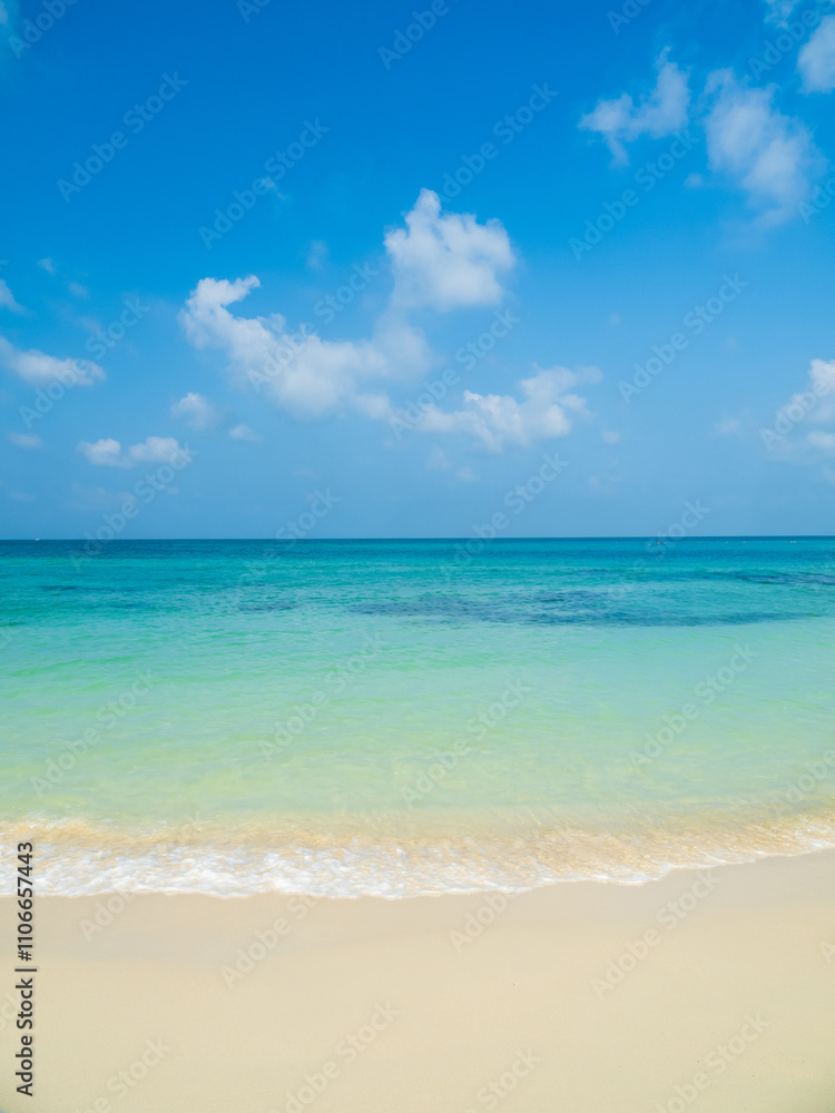 Horizon beautiful photography landscape summer season vertical view tropical sea beach white sand clean blue sky background calm nature ocean wave water travel holiday at samae san island sun day time Horizon beautiful photography landscape summer season vertical view tropical sea beach white sand clean blue sky background calm nature ocean wave water travel holiday at samae san island sun day time