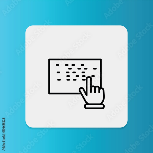 Braille icon. editable stroke. Vector illustration