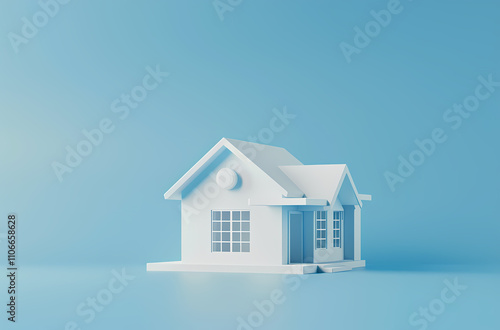 Wallpaper Mural 3D simple house model Torontodigital.ca