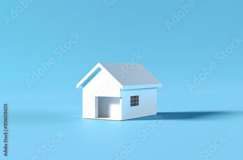 Wallpaper Mural 3D simple house model Torontodigital.ca