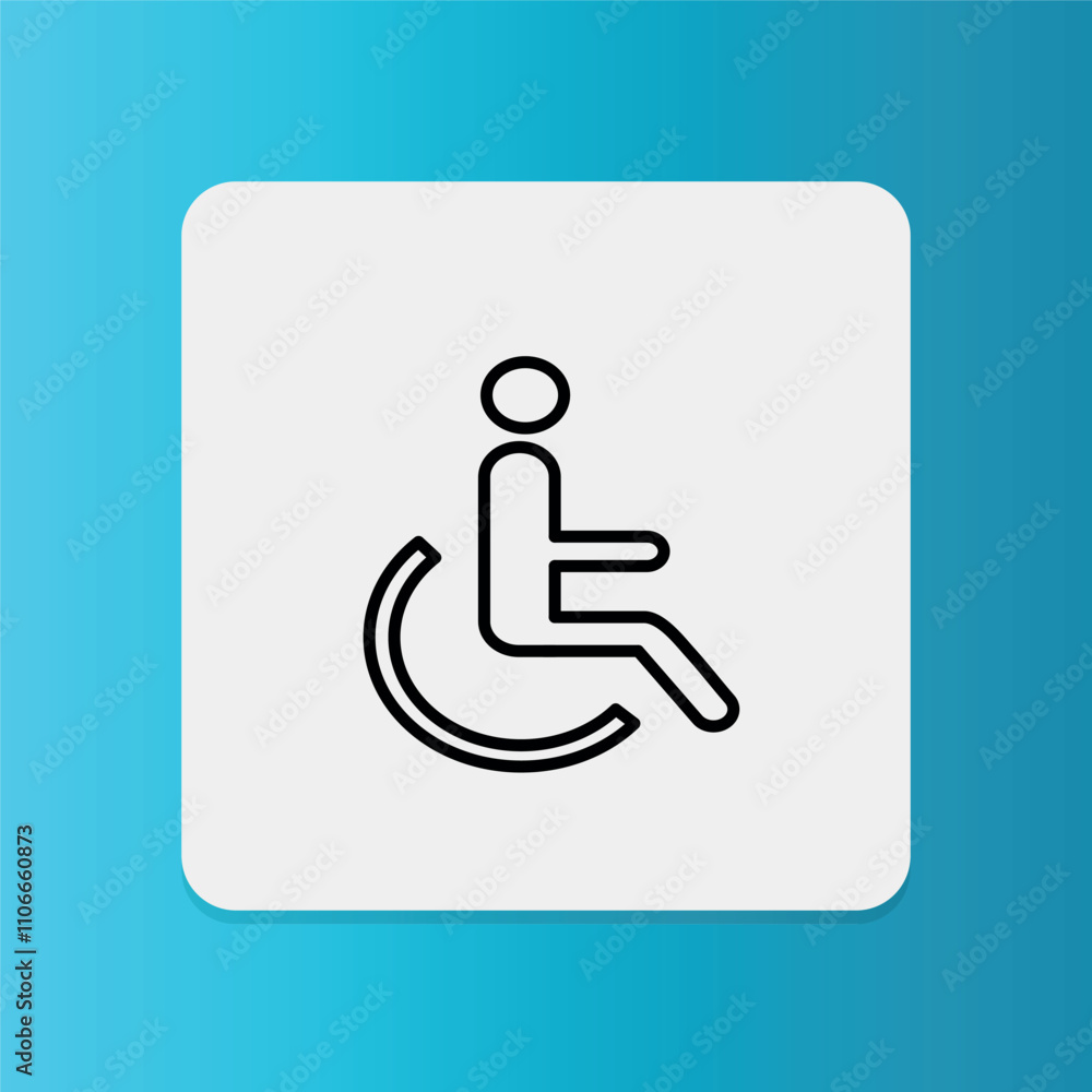 Accessible toilet icon. editable stroke. Vector illustration Accessible toilet icon. editable stroke. Vector illustration