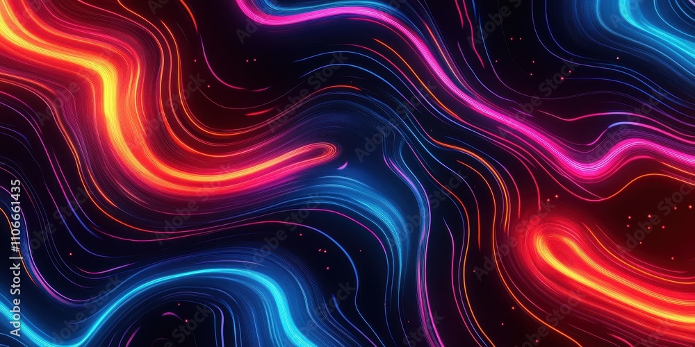Fototapeta premium A colorful, abstract design with a blue, red, and orange line