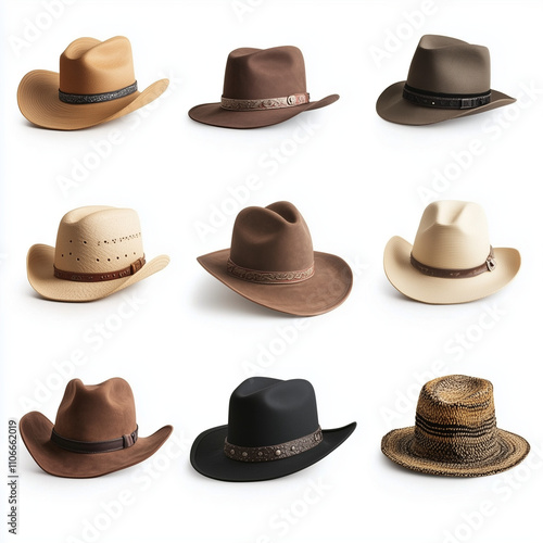 Wallpaper Mural Collection of hats isolated on a white background Torontodigital.ca