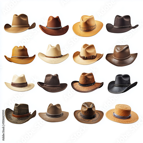 Wallpaper Mural Collection of hats isolated on a white background Torontodigital.ca