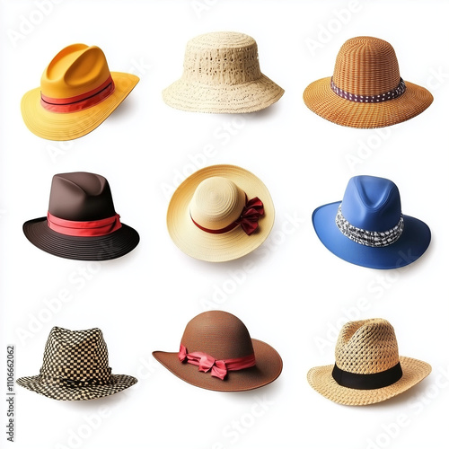 Wallpaper Mural Collection of hats isolated on a white background Torontodigital.ca
