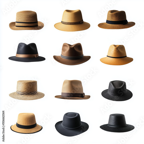 Wallpaper Mural Collection of hats isolated on a white background Torontodigital.ca