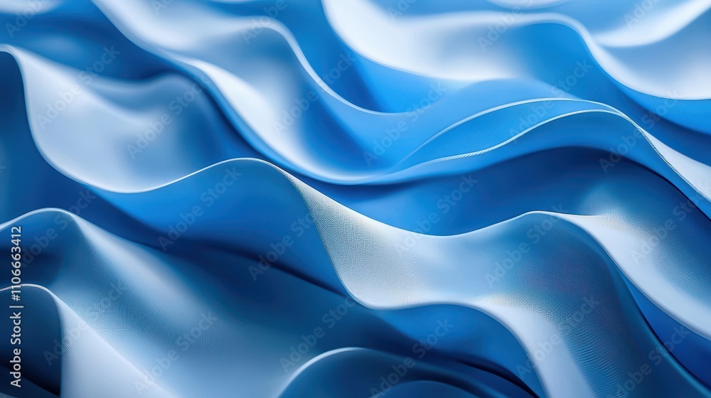 Obraz premium Abstract Blue Waves Digital Art Design