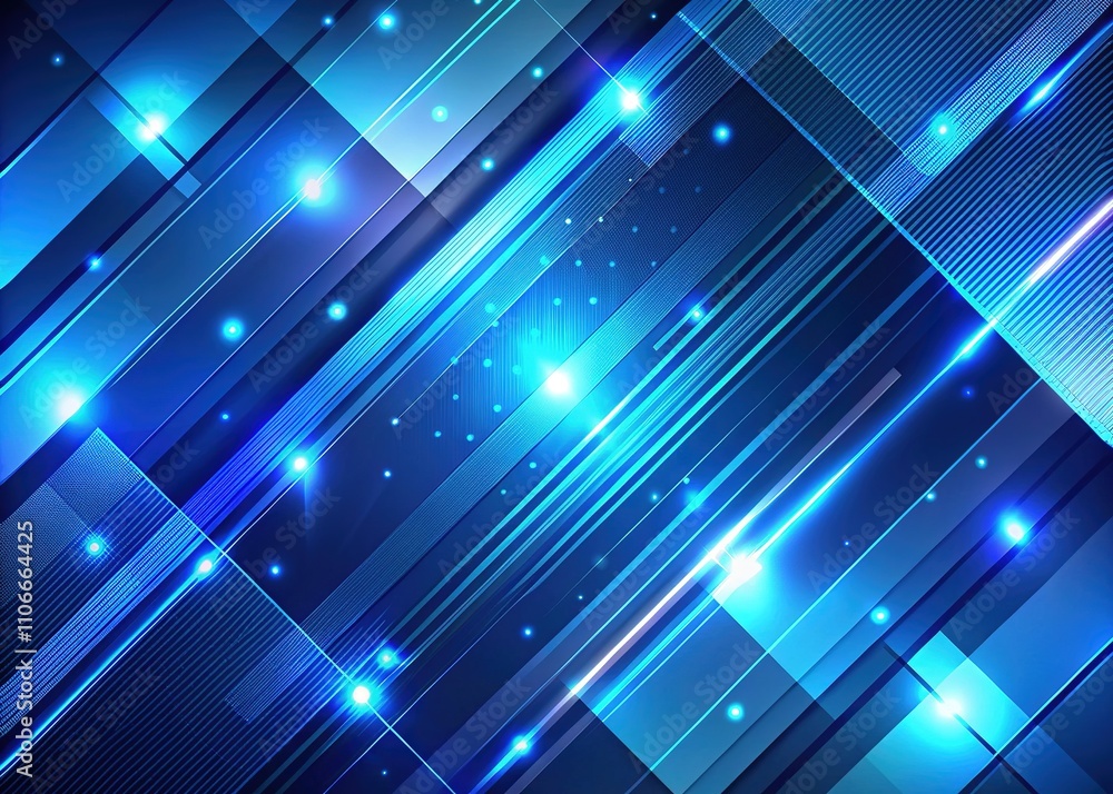 Obraz premium Futuristic Dark Blue Geometric Lines Cover Design