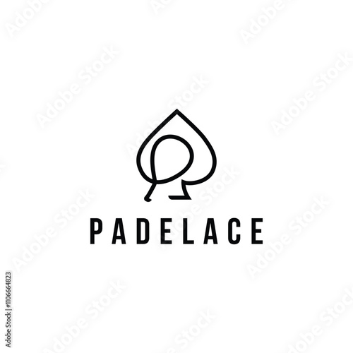 Vector Illustration padel ace line art racket padel