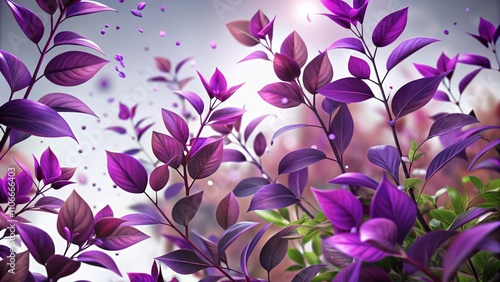 Captivating Animation of Purple Leaf Plants on a Transparent Background for Stunning Landscape Photography Displays and Creative Design Projects