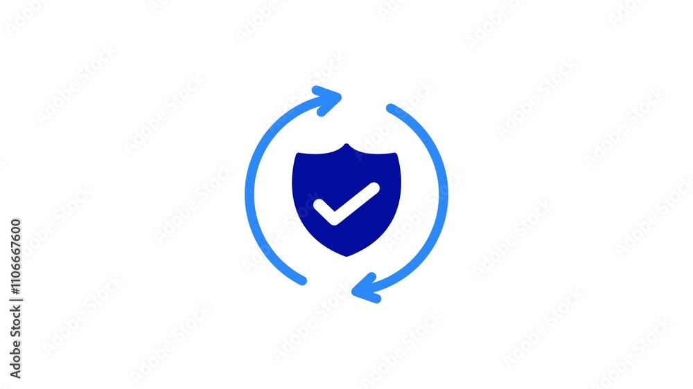 Protection sign shield with padlock icon. security concept logotype icon animation.