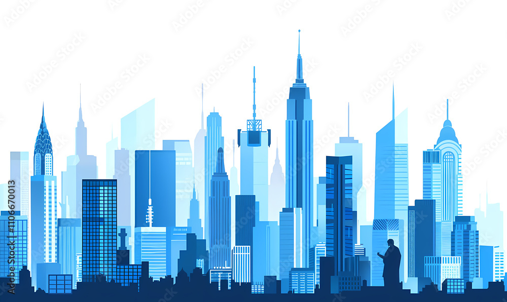 Naklejka premium city skyline buildings