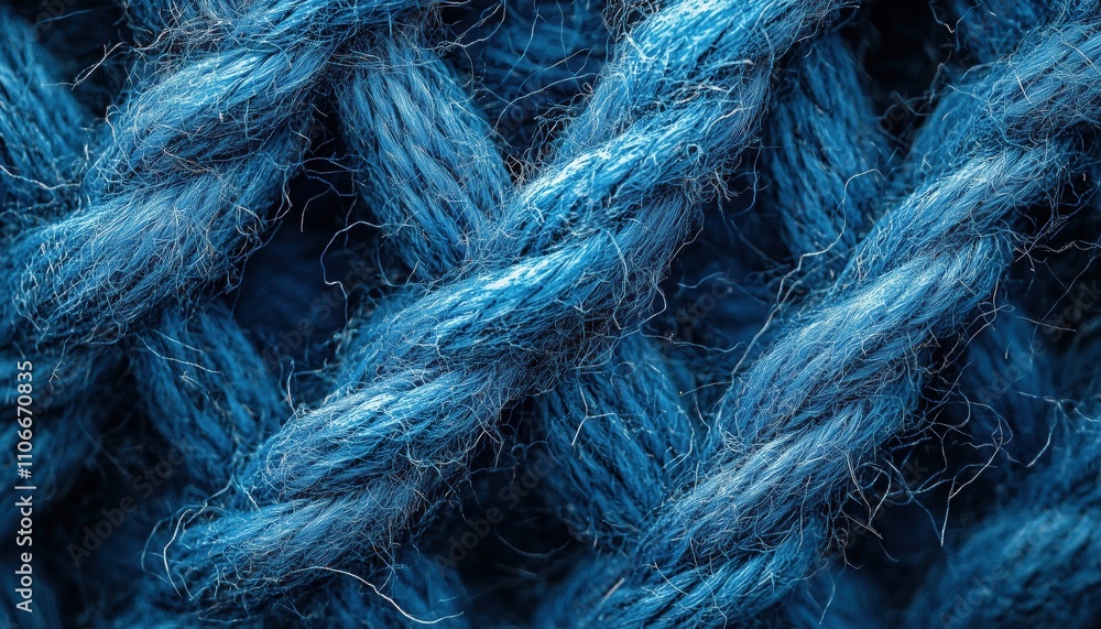 Fototapeta premium Abstract Fabric Texture: Close-Up Image Of Persian Blue Thread, Macro Photography Of Textile Surface - Ideal Wallpaper Template For Websites, Backdrops, And Posters.