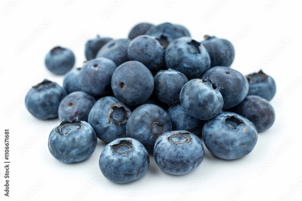 Pile of Fresh Blueberries Isolated on a White Background. Pile of Fresh Blueberries Isolated on a White Background.