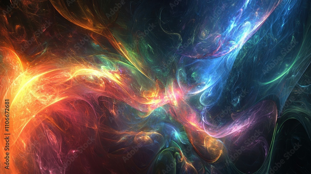 Abstract Cosmic Nebula Swirling Vibrant Colors Abstract Cosmic Nebula Swirling Vibrant Colors