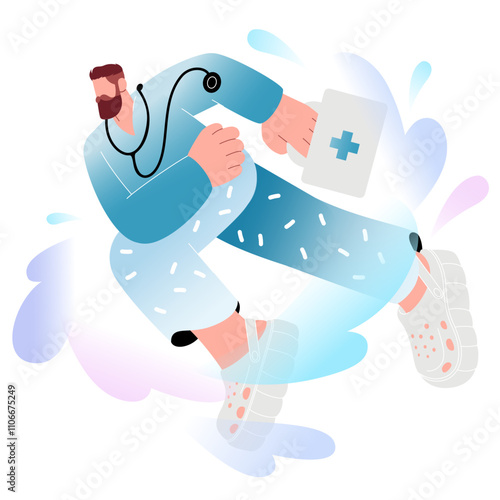Doctor rushing to the patient