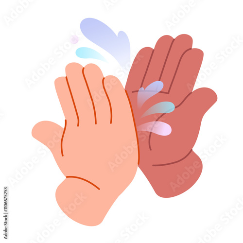 Celebratory greeting or high five