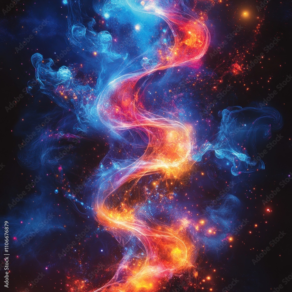 A vibrant cosmic swirl of colors representing the beauty of the universe. A vibrant cosmic swirl of colors representing the beauty of the universe.