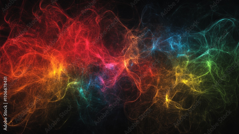 Colorful Abstract Light Waves with Energetic Flow and Vivid Hues Colorful Abstract Light Waves with Energetic Flow and Vivid Hues
