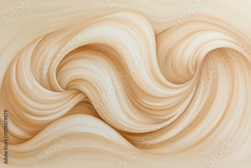 Abstract swirling patterns in warm beige tones, evoking fluidity and movement.