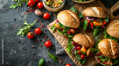 Wallpaper Mural Delicious healthy and fast food  Torontodigital.ca