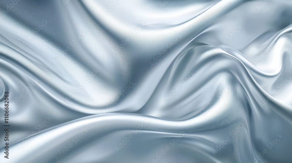 Silver Fabric Draped in Elegant Waves Silver Fabric Draped in Elegant Waves