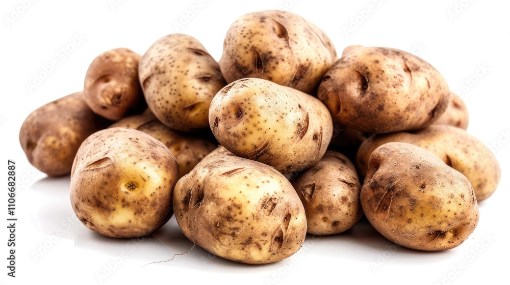 Isolated new potato tuber on white background Isolated new potato tuber on white background