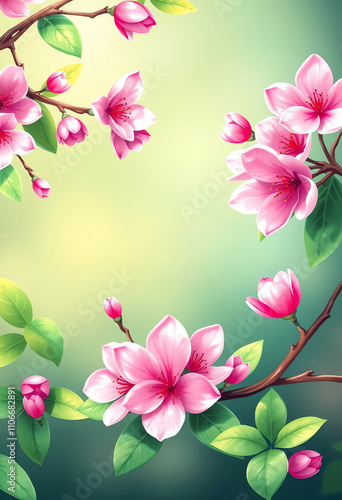 Elegant Spring Blossoms on a Soft Gradient Background