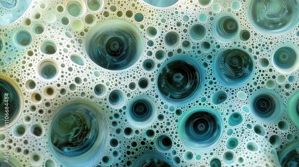 Abstract Cellular Structure with Teal and White Hues Abstract Cellular Structure with Teal and White Hues