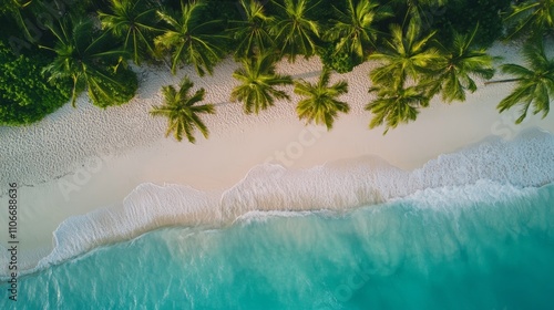 Foto Tropical beach paradise maldives aerial view serene landscape nature beauty rela
