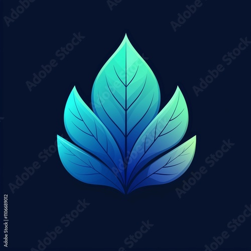 a growing leaf simple illustration - leaves, foliage, nature, green, botanical, organic, plant, leaf design, vector art, digital illustration