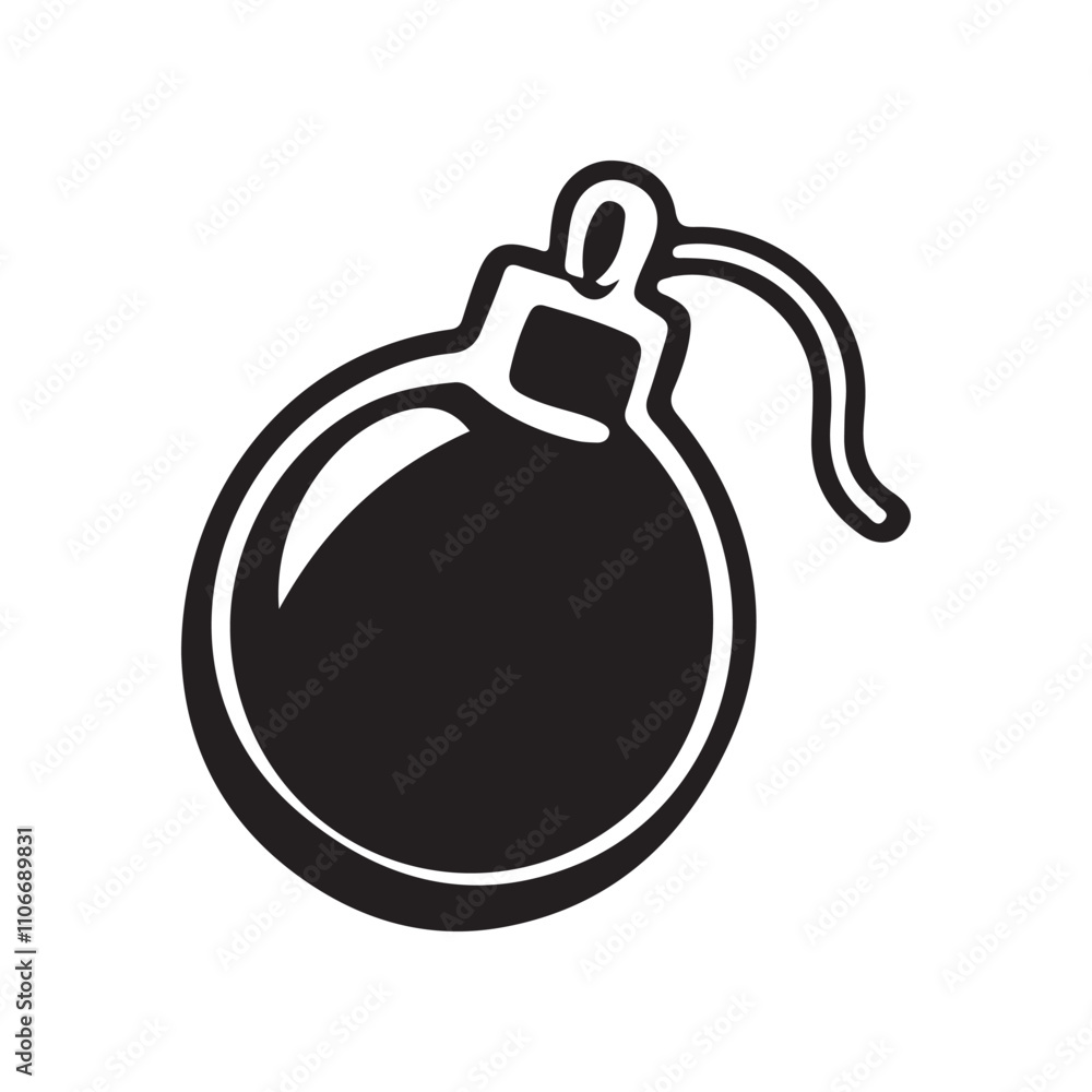 Clean Vector Design of Bomb Icon Silhouette. Clean Vector Design of Bomb Icon Silhouette.
